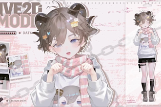create custom live2d male and female vtuber model and rig for streaming