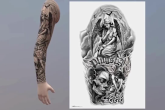 create unique realism tattoo design with my style