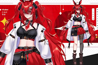 design and rig live 2d vtuber model 2dvtuber model vtuber commission 2d anime