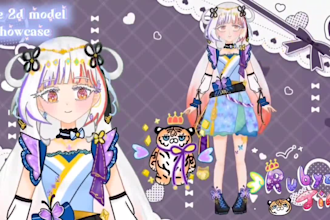 draw live2d vtuber live2d model vtuber character live2d rigging