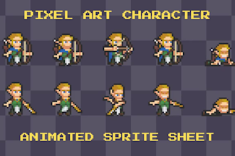 create 2d pixel art character 8 bit 16 bit animation pixel sprite sheet