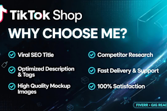 setup tiktok shop and list product on shopify store with SEO