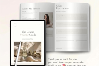 design a canva client onboarding guide welcome packet and business workbook
