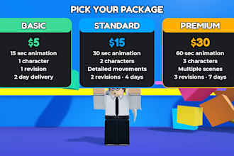 animate a custom roblox video for you