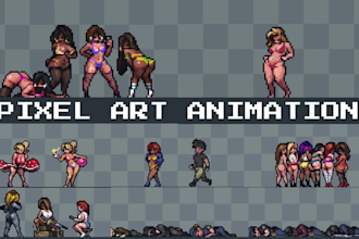 make pixel art animation sprite sheet rpg nsfw pixel art game asset for game art