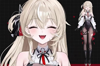 draw male and female 2d vtuber design, live2d vtuber character, 3d vtuber model