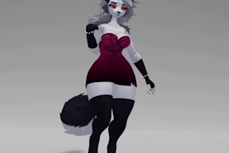 furry avatar fursona vrchat avatar with fbt vrm pc quest unity model nsfw model