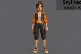 create a 3d stylized game character in blender with 3d rigging