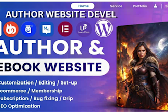 design wix author website book author website author landing page ebook website
