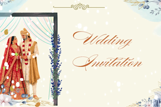 design a beautiful wedding invitation card  for event