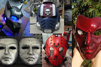 3d print and paint custom 3d mask model 3d helmet cosplay cyberpunk mask stl