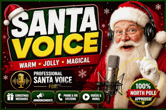record a custom santa claus voice over message for christmas