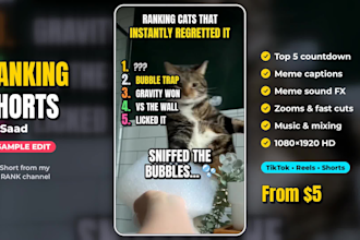 edit viral ranking shorts for youtube shorts, tiktok and instagram reels