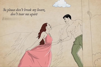 make a cinematic hand drawn lyric music video with animation