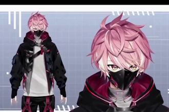 draw rig male vtuber model live2d model anime vtuber commission for vtube studio