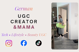 create professional german ugc videos for tiktok, instagram