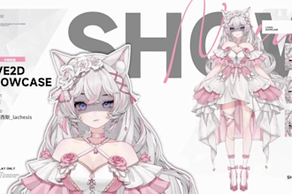 draw and rig 2d vtuber model, live2d vtuber model, vtuber commission, live2d rig