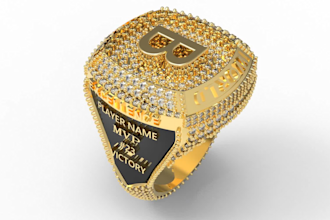 design custom championship ring cad model for manufacturing