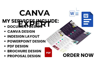 design and format professional documents in canva, indesign or powerpoint