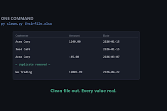 clean and organize your messy excel or CSV data