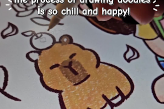 draw cute kawaii doodles, postcard, stickers illustrations