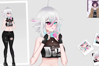 create custom vtuber model rigging perfect for twitch, youtube, virtual events