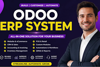develop odoo erp website crm pos accounting and inventory