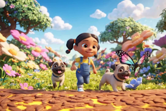 create a 3d animated book trailer for your children book
