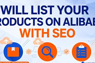 list products on alibaba with seo title and keywords