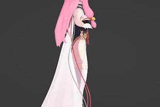 create vrchat avatar, 3d vtuber model rig 3d model, sfm vrchat vtuber, anime