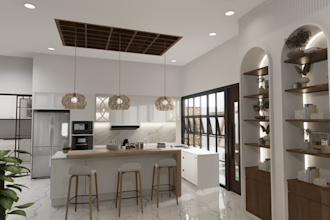 create custom home interior design with realistic render