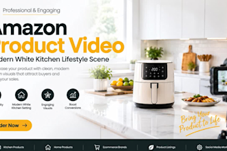 create  amazon product video modern white kitchen  lead lifestyle scene