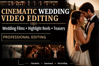 cinematic wedding video editing monteur video mariage wedding teaser highlights