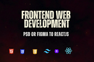 convert PSD or figma to reactjs or frontend website development with firebase