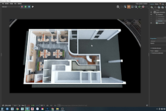 create realistic 3d office interior rendering and floor plan