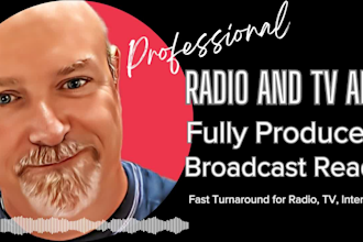 voice over and fully produce audio for professional radio or TV commercials