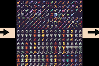 design pixel art game icons, face icons, ability, item, fantasy and skill icons