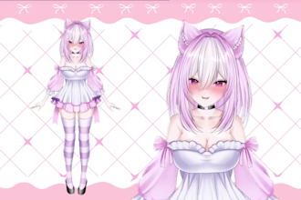 custom live2d vtuber avatar, character design, face tracking and rigging