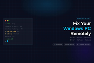 remotely help with windows PC software and hardware issues