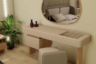 create realistic 3d bedroom furniture animation and visualization