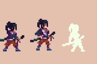 do pixel art animation, pixel sprite sheet, isometric pixel art character design