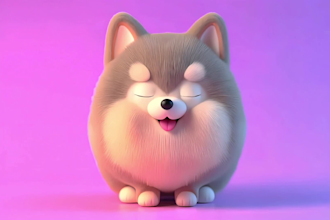 create a cute 3d pixar style pet character portrait
