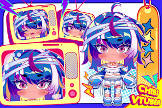 design cute and expressive chibi vtuber avatar