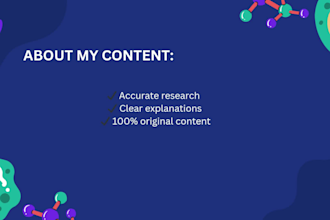 write expert biology,medical and other articles