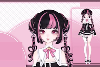 draw and rig lve2d vtuber model character design anime vtuber 3d vtuber model