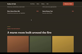 build modern bistro website  restaurant landing page design