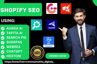 setup shopify seo avada ai tapita ai search pie sherpas webrex chatgpt hextom