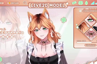 design and rig live2d vtuber model, anime vtuber model, rigging, vtuber model