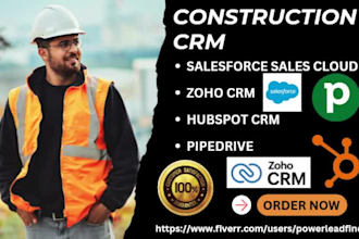setup construction crm salesforce sales cloud zoho crm hubspot crm pipedrive