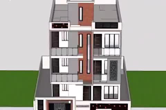 design modern luxury house elevation with realistic 3drender